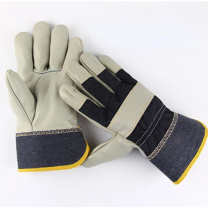 Welding Work Gloves Soft Thick Genuine Cowhide Working Gloves Wear Resistant Grinding Cutting Handling BBQ Heavy Duty Gloves