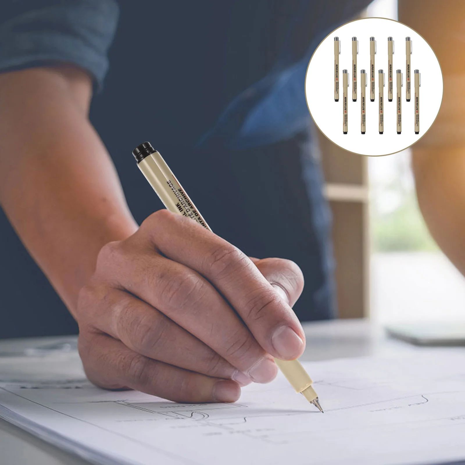 

10pcs Waterproof Liner Pens Professional Drawing Pens For Art Sketching Bible Journaling Technical Drafting Stationery Supplies