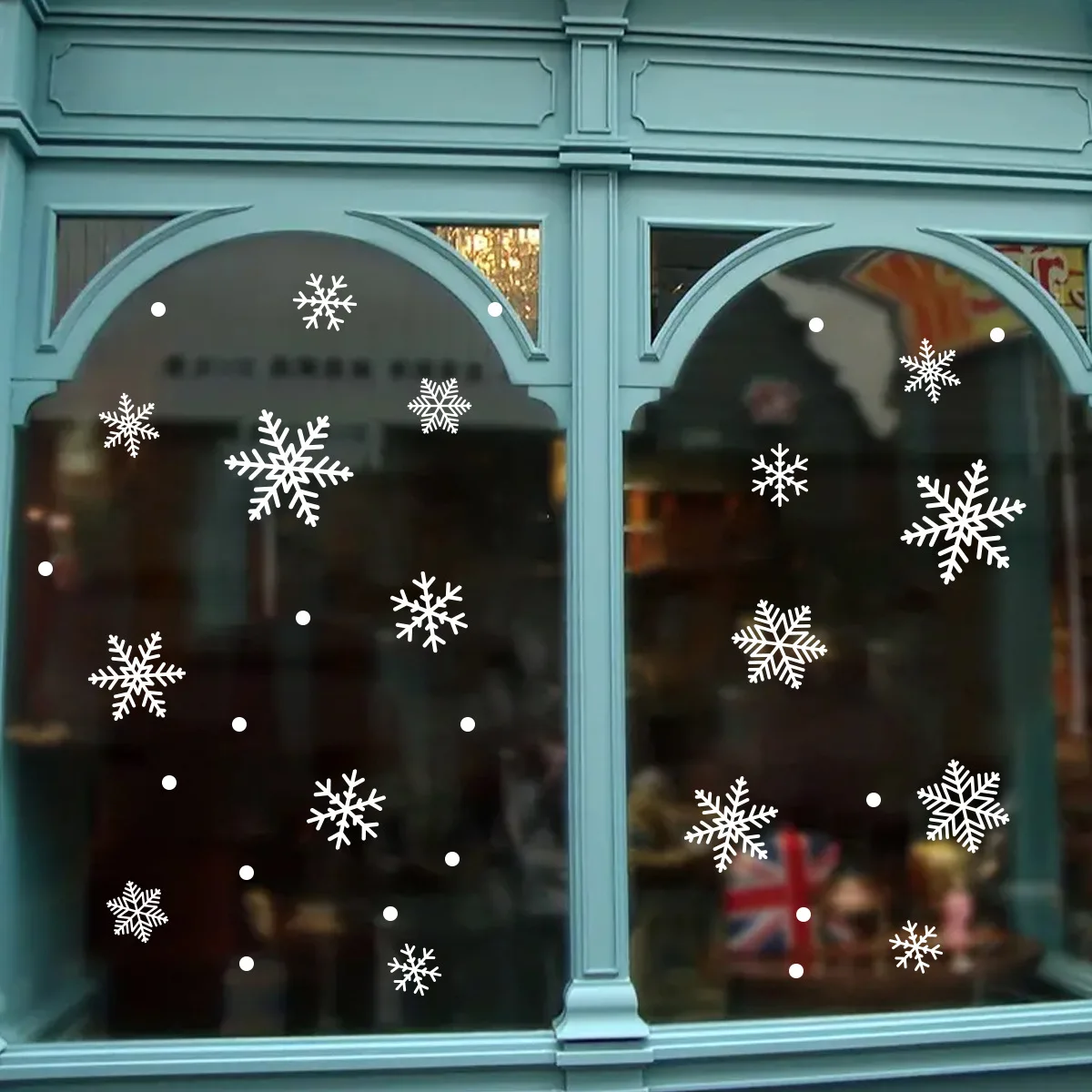Christmas Snowflake Self-adhesive Window Sticker Fully Transparent UV Double-sided Visual Window Glass Decorative Sticker