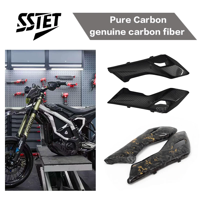 For surron ultrabee carbon fiber panels on either side of the battery. Made of genuine carbon fiber material; patterns available