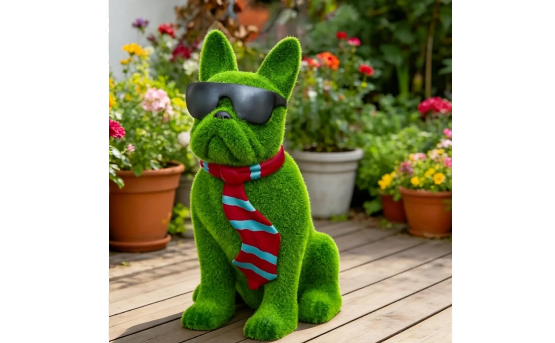Flocked Dog Statue Whimsical Look Sunglasses Dog Figurine Bulldog Breed Statue Resin Statue Scarf Home Decor Lifelike Details https://ae-pic-a1.aliexpress-media.com/kf/S69b2a4c15ae1476fa0fa710412e70d0aP.jpg