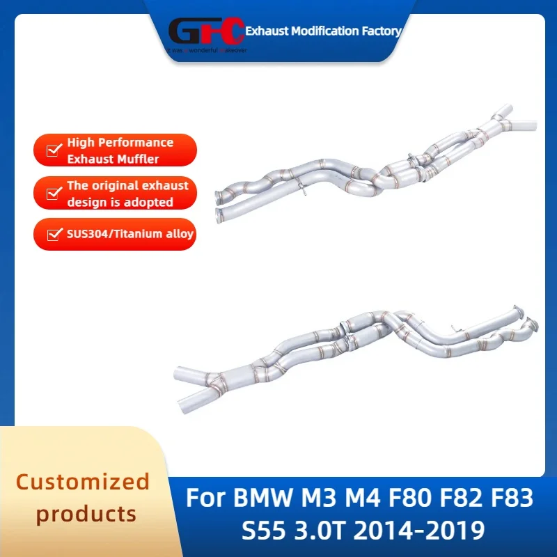 

GFC Exhaust Front Pipe for BMW M3 M4 F80 F82 F83 S55 3.0T 2014-2019 High Performance Stainless Steel Valve Exhaust Muffler