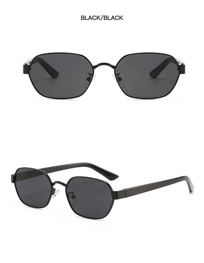 SHAUNA Retro Polygon Metall Quadratische Sonnenbrille Damen UV400 Fashion Gradient Herren Trendige Sonnenbrillen – Detail 8