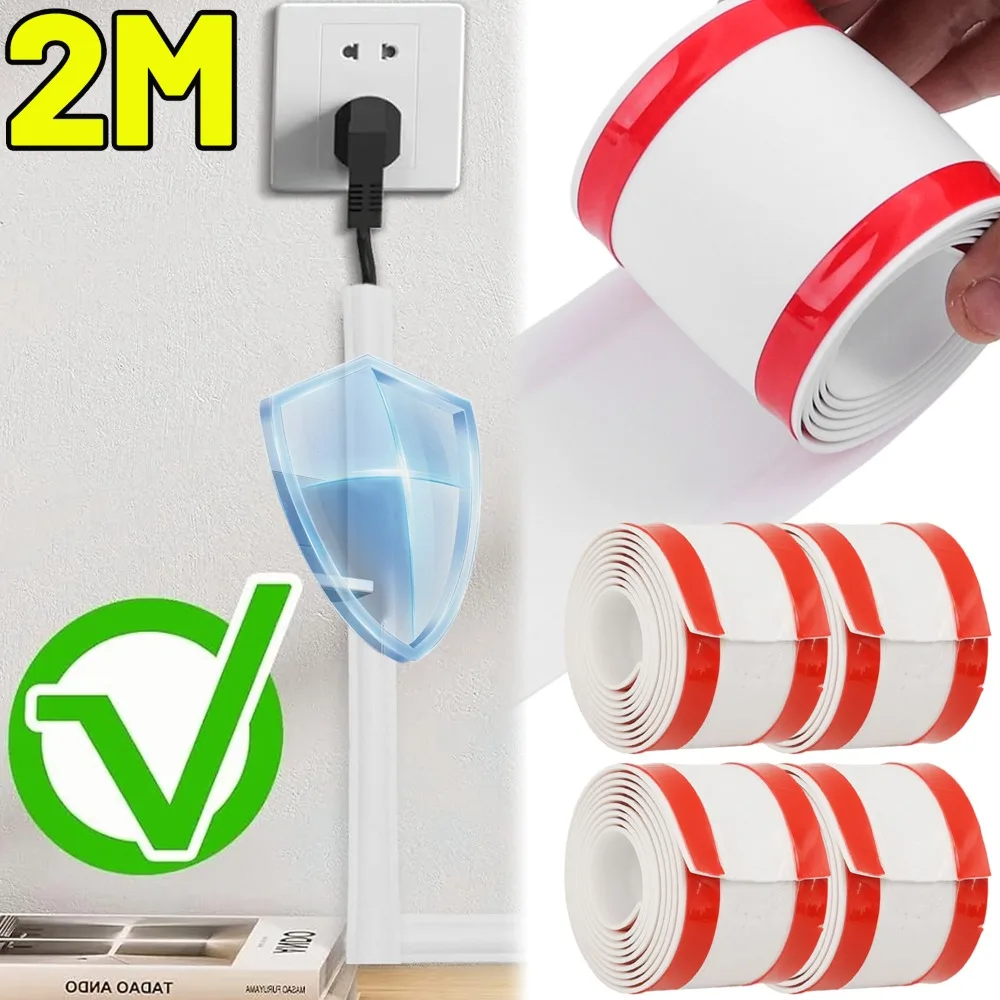 

2/1M Cable Protector Tape Self-Adhesive Wire Fixing Strip Insulation Cord Protection Cover Wear Resistant Prevent Trip Organizer
