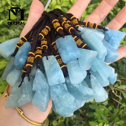 1PC Natural Aquamarine Rough Raw Stone Ornament Mineral Reiki Healing Crystal Ornament Men Women Decoration Gifts