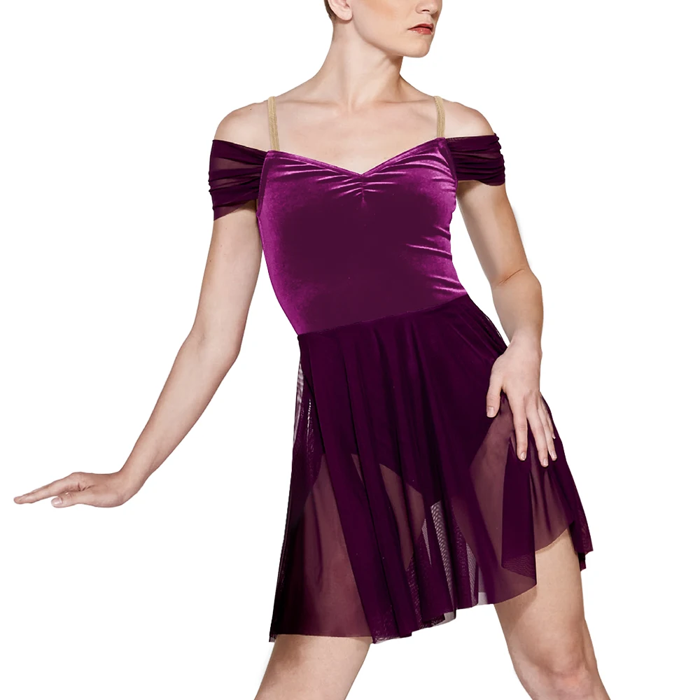 midee-velvet-lyrical-dance-costume-women-girls-elegant-off-shoulder-dance-dress-contemporary-stage-performance-outfit