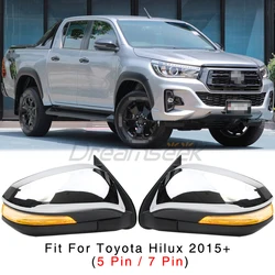 5/7 Pin Rear View Side Door Mirror Fit for Toyota Hilux Revo 2015+ w/ Turn Signal Driver Passenger Side Rearview Mirror Assembly