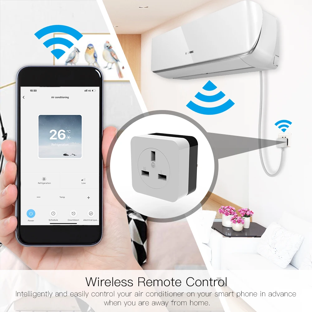 WiFi Smart 16A Air Conditioner Companion Wall Plug APP Control/ Timer Control/ Countdown Control
