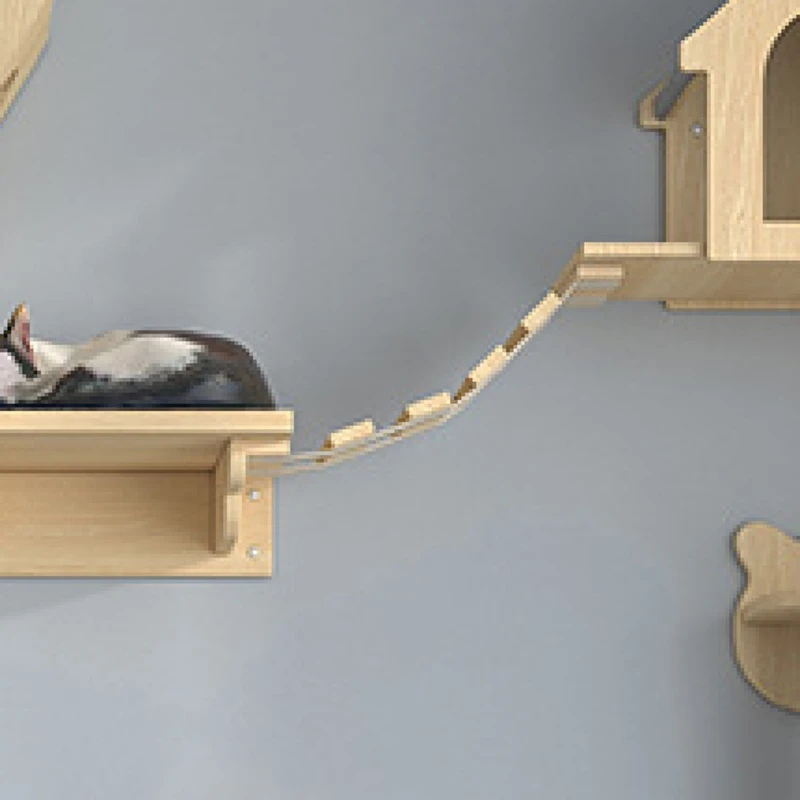 Cat Hammock Climbing Frame Wall Ladder, Climbing Frame Connector, Small Solid Wood Cat Climbing Frame