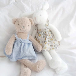 45cm Long Legs Cute Bunny Bear Soft Stuffed Cartoon Animals Dress Rabbit Bears Cuddle Toys Baby Appease Toy Doll For Children