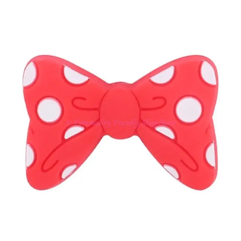 85AE 1pc Baby Teether Silicone Beads Bowknot BPA DIY Making Craft Teething Ring Toy Accessories