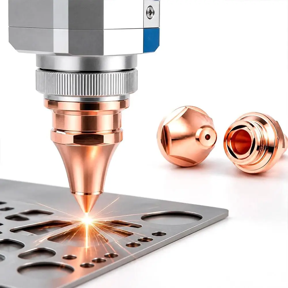 Copper Laser Nozzle Laser Cutting Nozzle Beveling Structure High Concentricity Bevel Cutting Nozzle Single Layer Option Copper