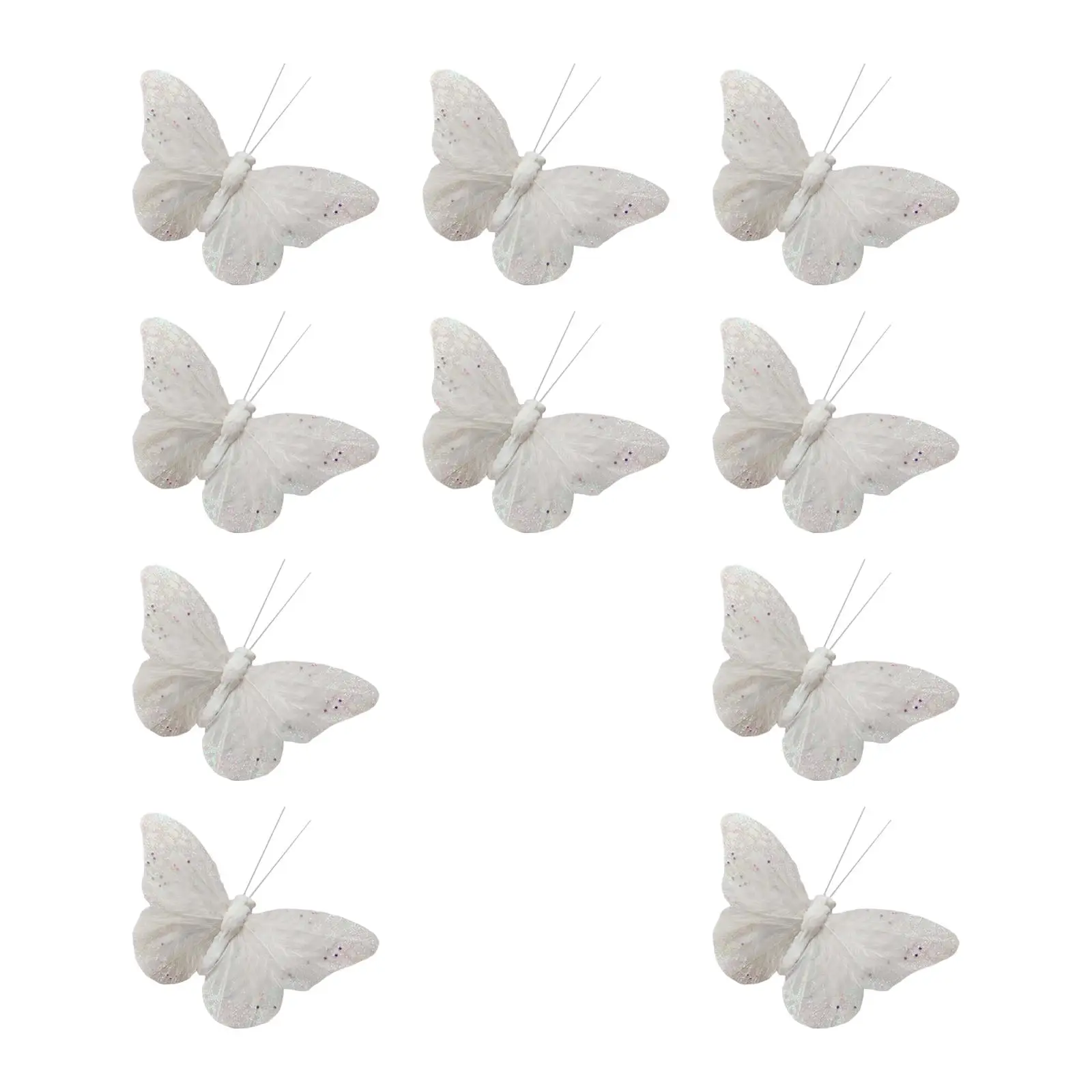 10Pcs Simulation Butterfly Decor Decorative Craft Creative Feather Butterflies