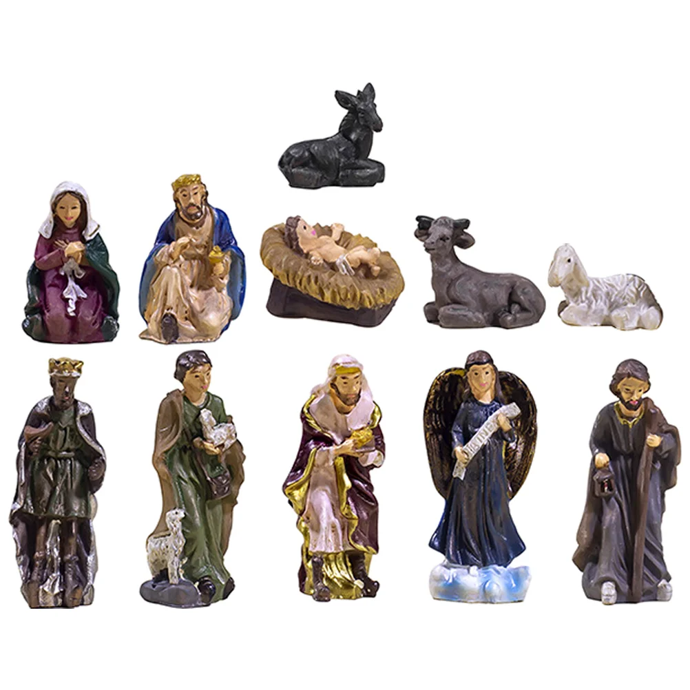 Ornament Nativity Ornaments Jesus Christmas Decorations Resin Molds Birth Indoor Window Child