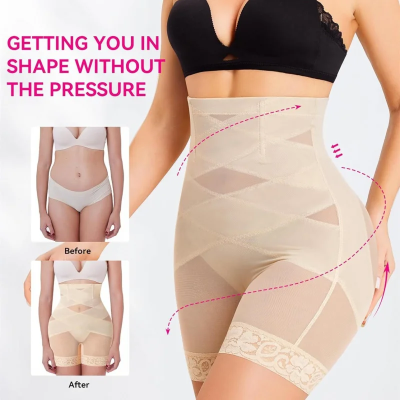 Cross-Border ขายร้อนเอวสูงสะโพกยก Shaping กางเกงตาข่ายลูกไม้ Breathable ยกสะโพกฟิตเนสโยคะสูงเอว Body Shaping