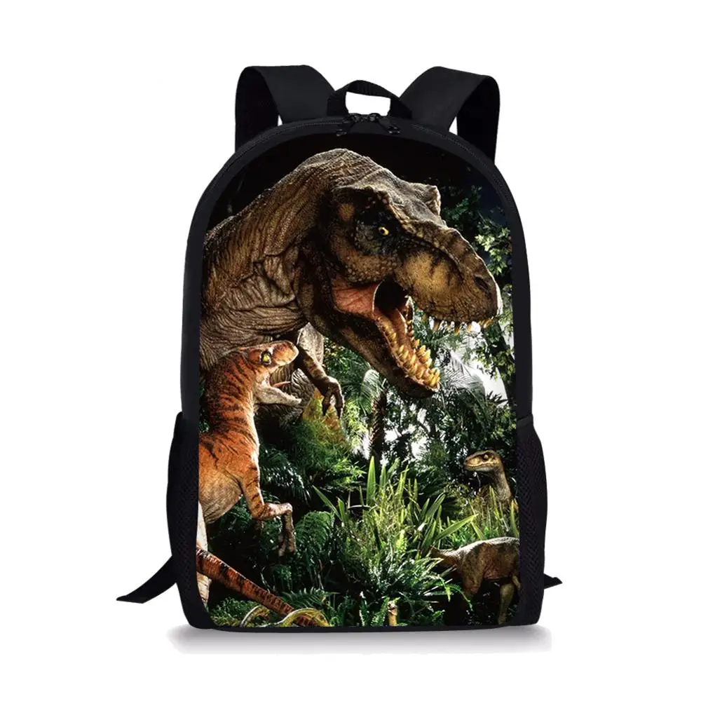 Ransel Tyrannosaurus dinosaurus untuk anak laki-laki remaja ransel Sekolah Pria Paket Travel tas buku siswa tas sekolah 16in