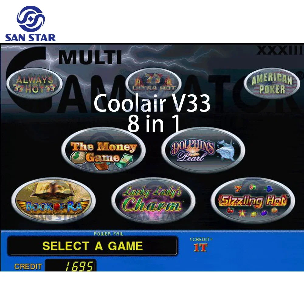 

Coolair 8 en 1 Gaminator Coolair 2 V33 Gaminator Slot MotherBoard SKILL Arcade Game PCB Gaming Coin Operated Machine Main Board