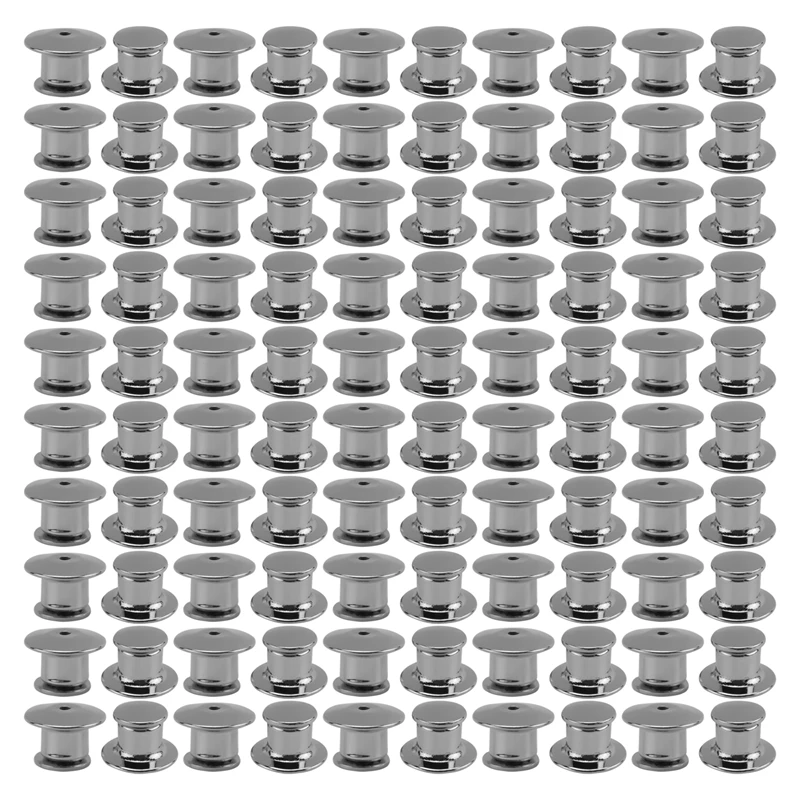 6Pack X(Locking Pin Back 100PCS Locking Pin Retainer Buckle for Brooch Enamel Lapel Pin Metal Pin
