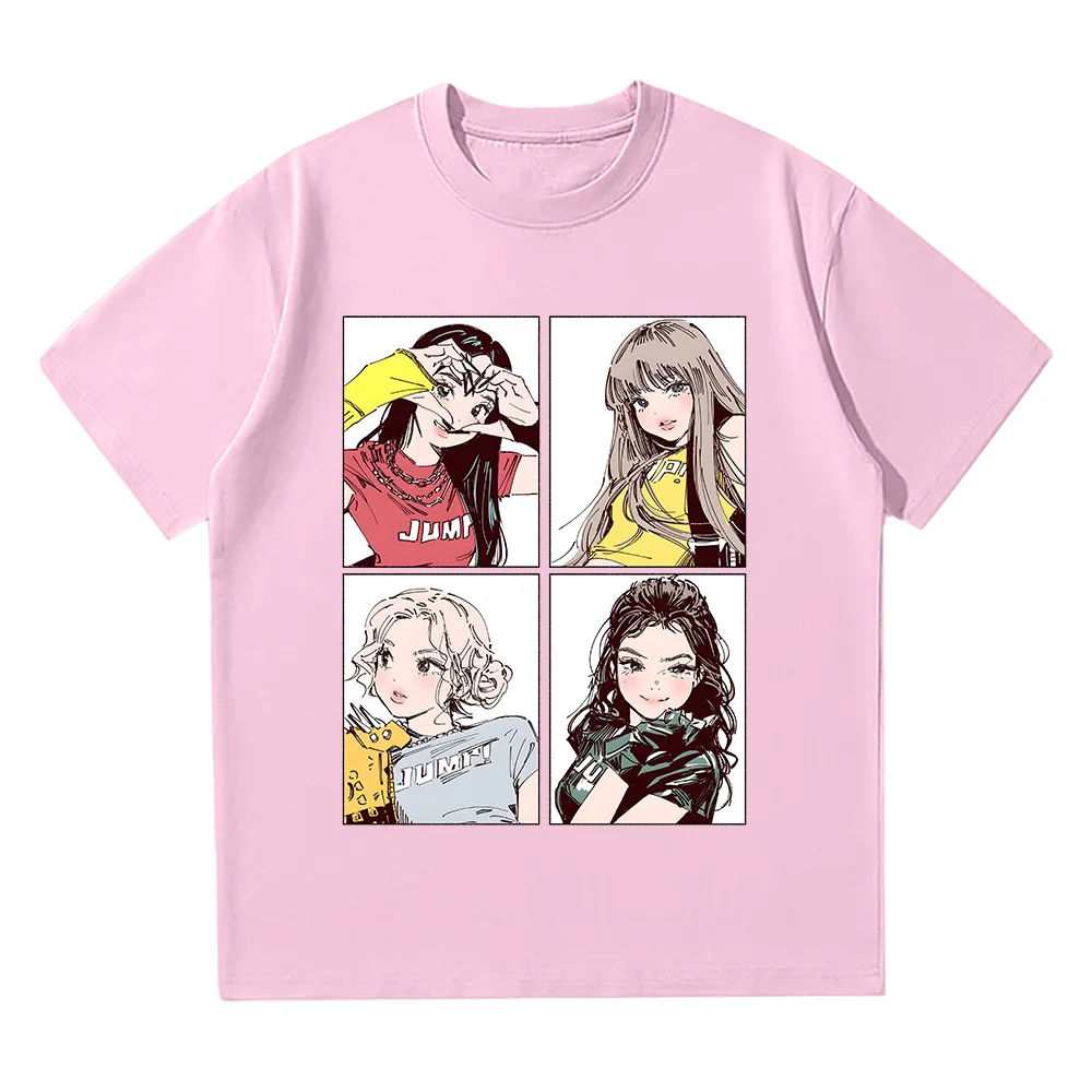 Kpop Girl Fashion Tees Pink Girls Band Clothing Adorable Anime Graphic T Shirts Summer High Quality Cotton Comfortable Y2K Tops image 2