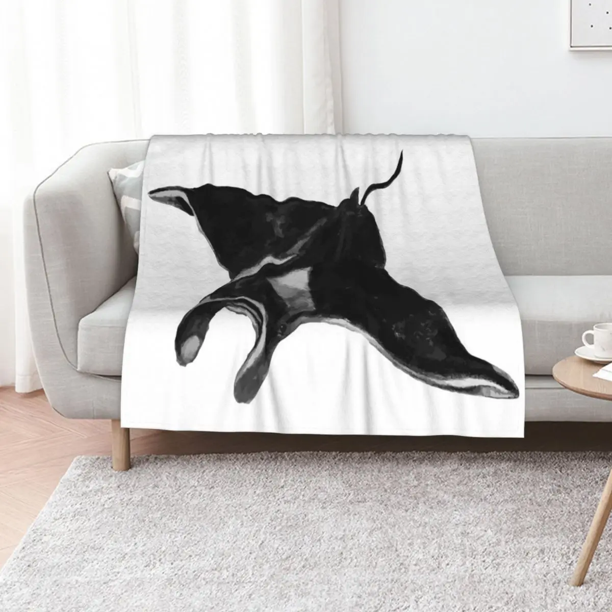 Manta Ray Drawing Throw Blanket Personalized Gift Sofas Travel Large Luxury Throw for winter Blankets
