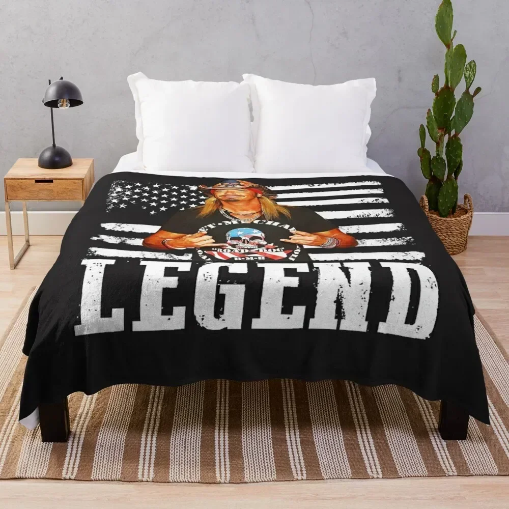 

Women My Favorite Distressed American Flag Bret Michaels Legend Retro Throw Blanket