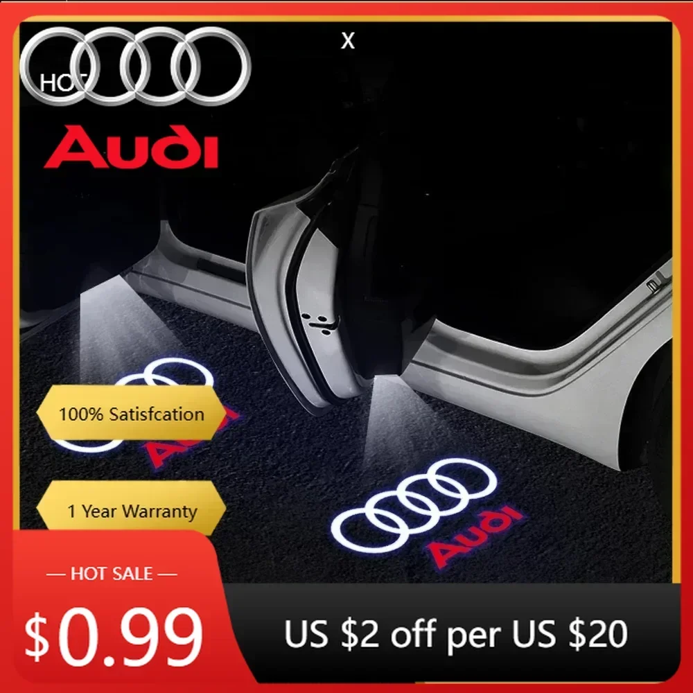 

Колпаки на колесные диски с проектором LED HD для Audi (подсветка дверей, приветственная лампа) для Audi A3 A4 B8 8P 8V A6 C7 A5 Q5 B7 B6 S-Line QUTTR