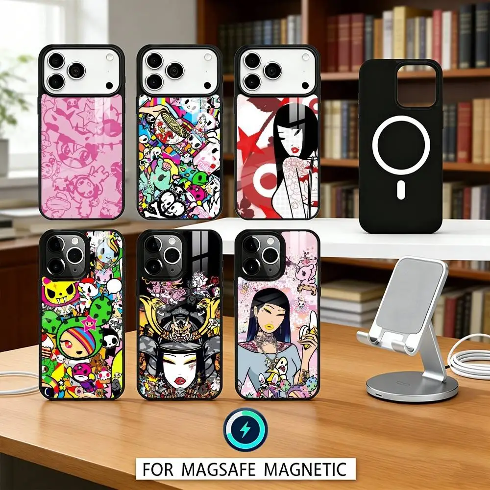 

T-Tokidoki A-Art B-Bright Cartoon Phone Case For iPhone 17,16,15,14,13,12,Pro,Max For Magsafe Magnetic Wireless Charging