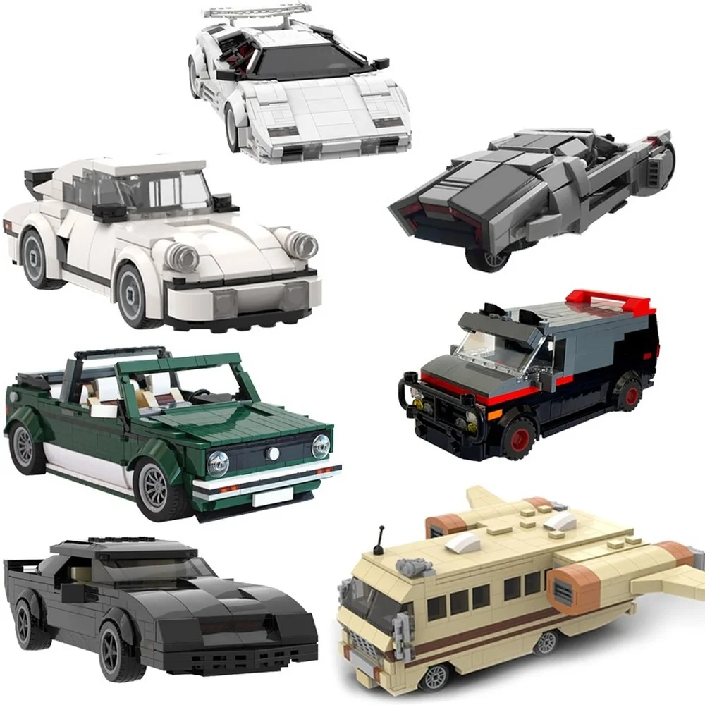 MOC A Variety Of Mini Car Building Blocks Set Model Policemen Car Classic Racing Model Brick Boy Birthday Gift Toy