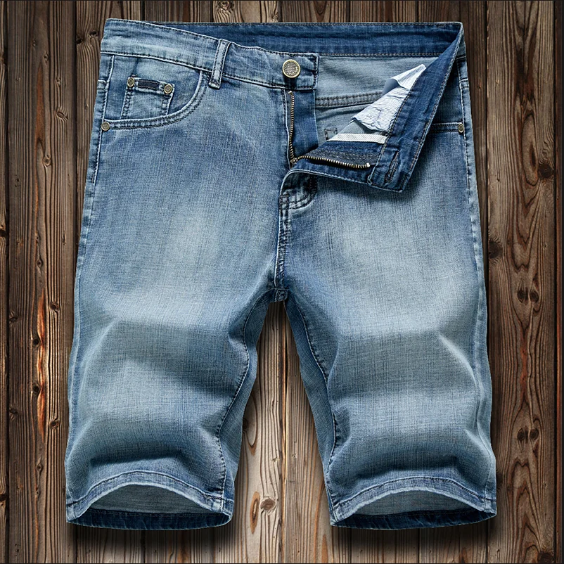 

2026 Summer Shorts Jeans Men Denim Pants Stretch Dark Blue Fashion Design Men's Jeans Slim Straight Male Short Jeans Hombre