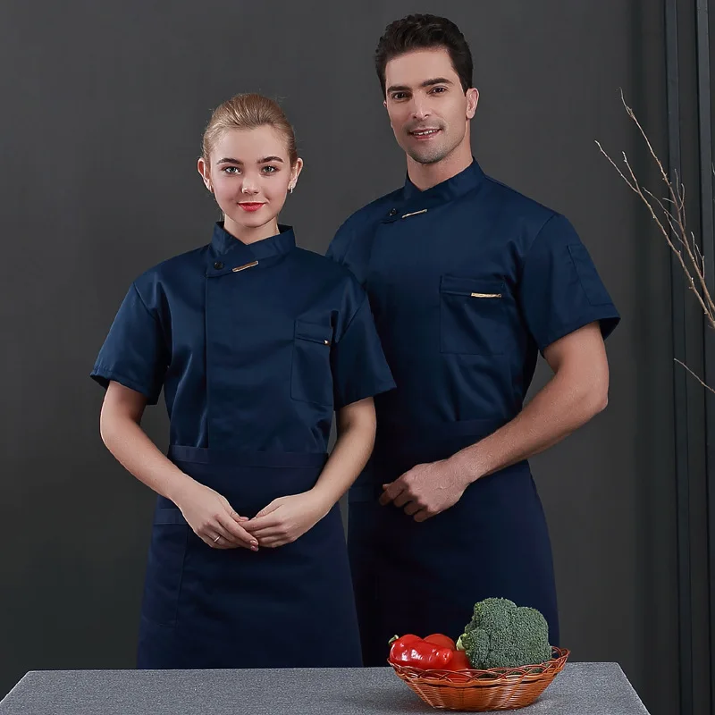 Uniformes de Chef de Service, vêtement de Chef de Service, vêtement pour l'été, combinaison de cuisine de Restaurant, vestes de Chef respirantes pour hommes et femmes