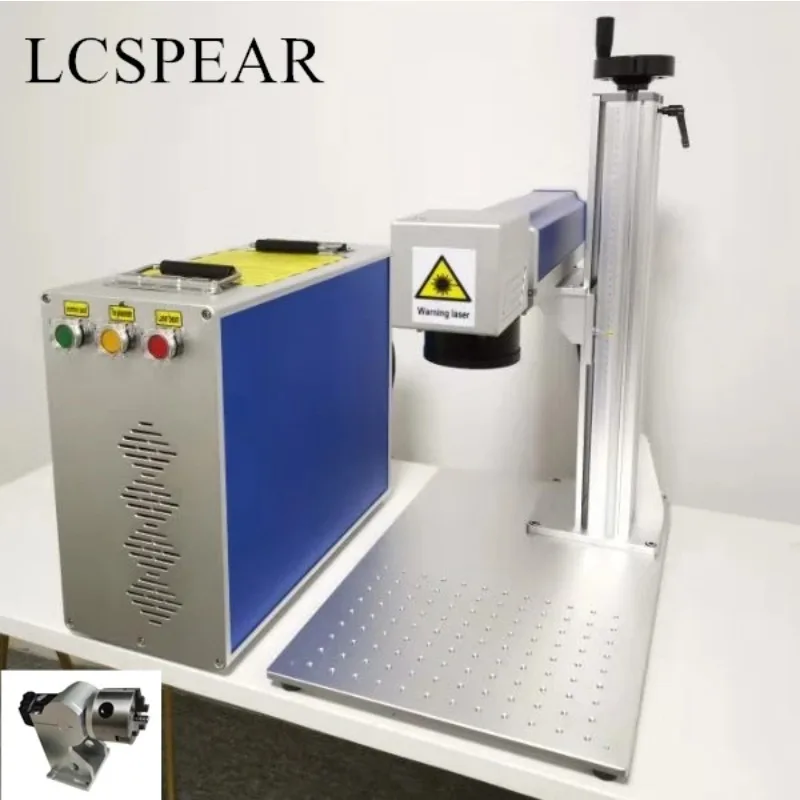 

2024 hot sell fiber laser marking machine with D80 rotary JPT or Raycus 20W 30W 50W or 60W 70W 100W metal engraving machine