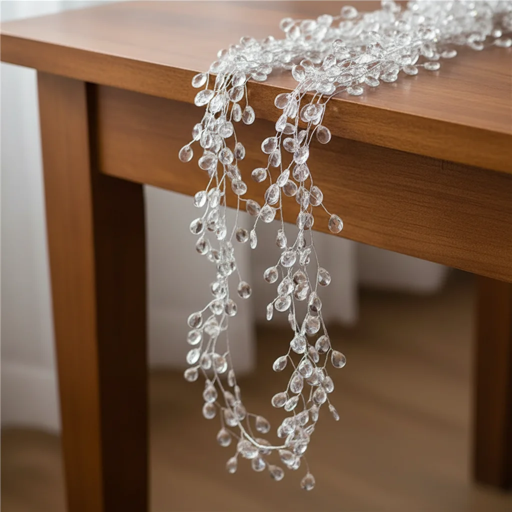 Aluminum wire DIY Acrylic Crystal Beads Transparent String Branch Curtain Garland Droprain Diamond Beaded Wedding Decoration