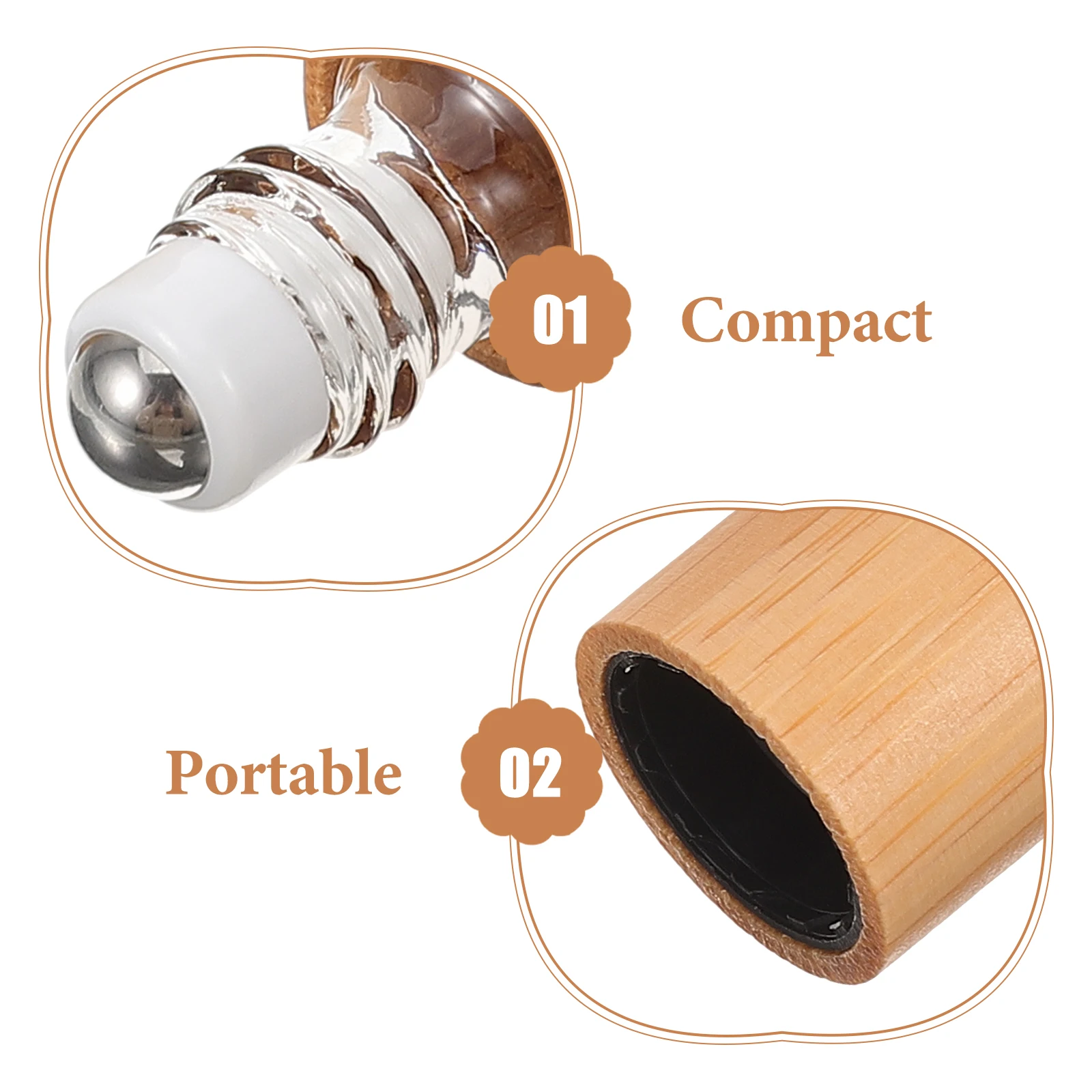 

Glass Roller Bottle 10ml Essential Oil Perfume Containers Bamboo Roll On Bottles for Oils Cosmetics Travel Small Refillable