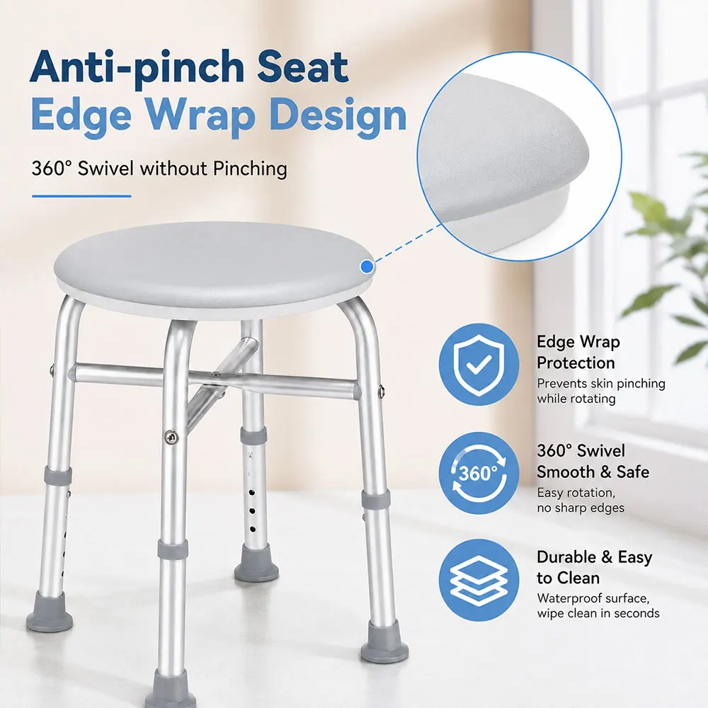 Adjustable Swivel Bath Seat Shower Chair for Inside Shower, Shower Seat for Inside Tub Bathroom Bench Bath Chair for Elderly and image 5