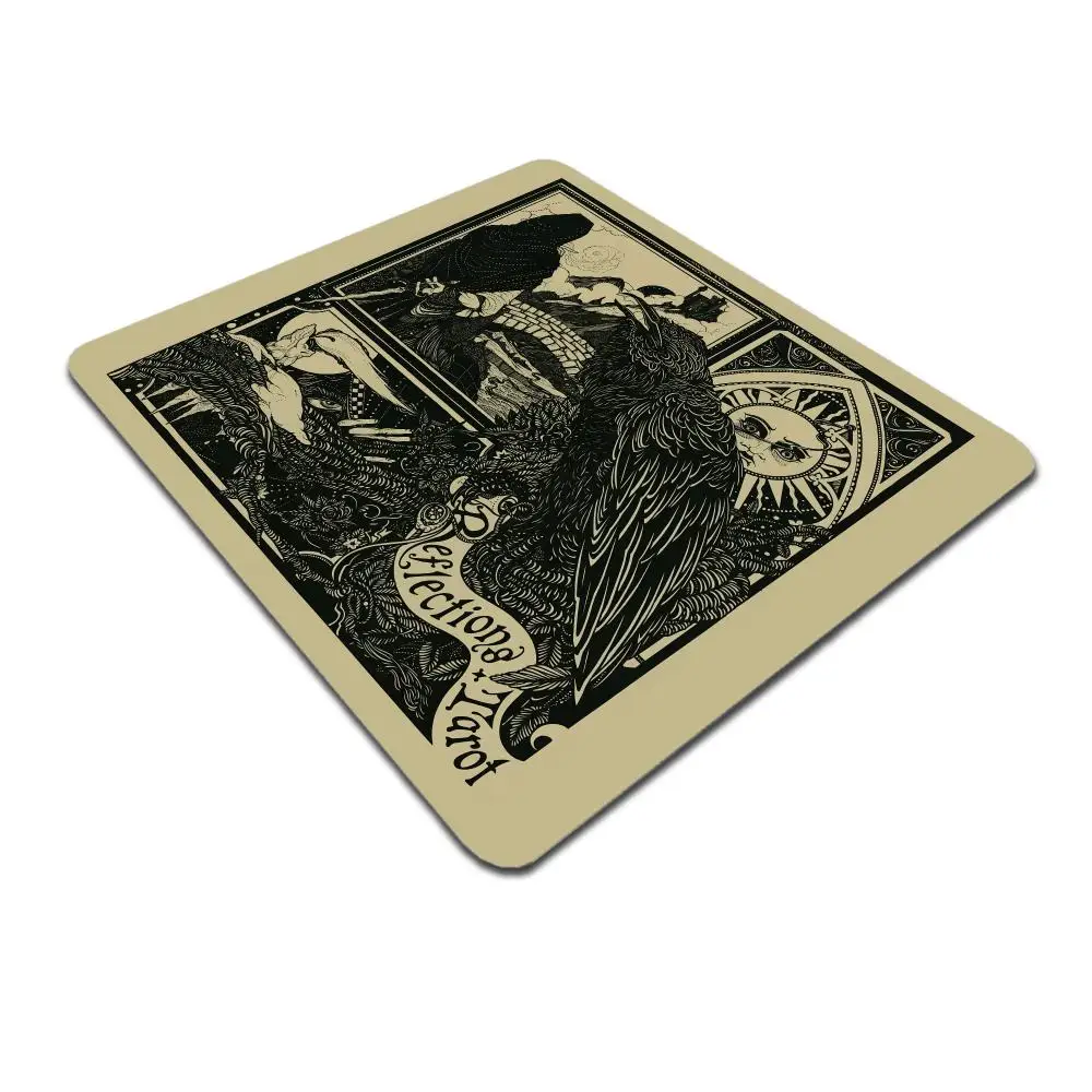 HYBXAXC Vintage Tarot Crow Dark Retro Print Small Mouse Pad Desktop Computer Keyboard Wireless Mouse Boy Girl Gift