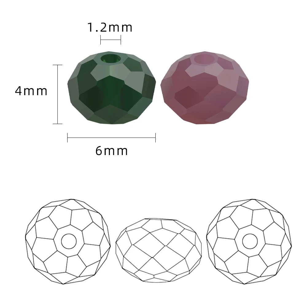 400 sztuk/pudło kryształ Rondelle 6mm fasetowane szkło okrągłe luźne koraliki dystansowe DIY Making Charm bransoletki biżuteria akcesoria robótki