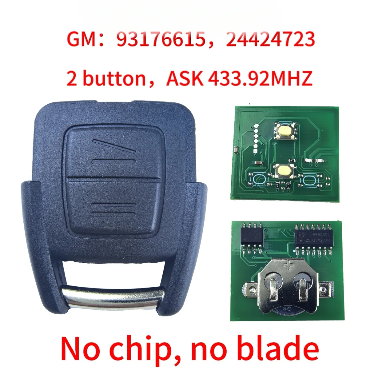 Jingxin GM:93176615 OP1 2-Tasten 433MHz Autoschlüssel/PCB/Gehäuse für Opel Vauxhall Astra A/G Zafira A 200-2004 für Holden TS 1998-2005 – Detail 1