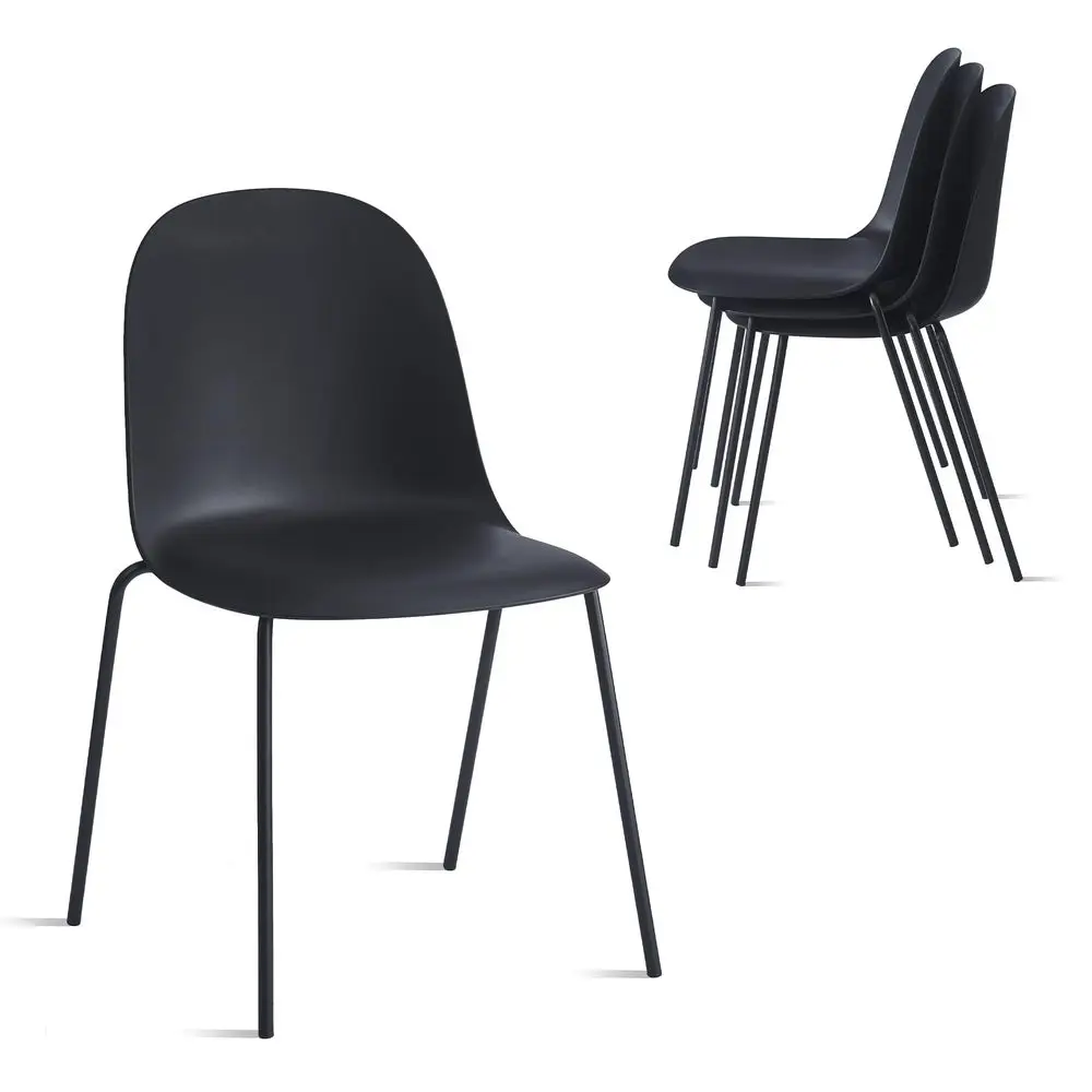 

Industrial Stackable Plastic Dining Chair with Metal Leg, Quick Assembly, Suitable for Indoor and Outdoor Cafes and Restaurants