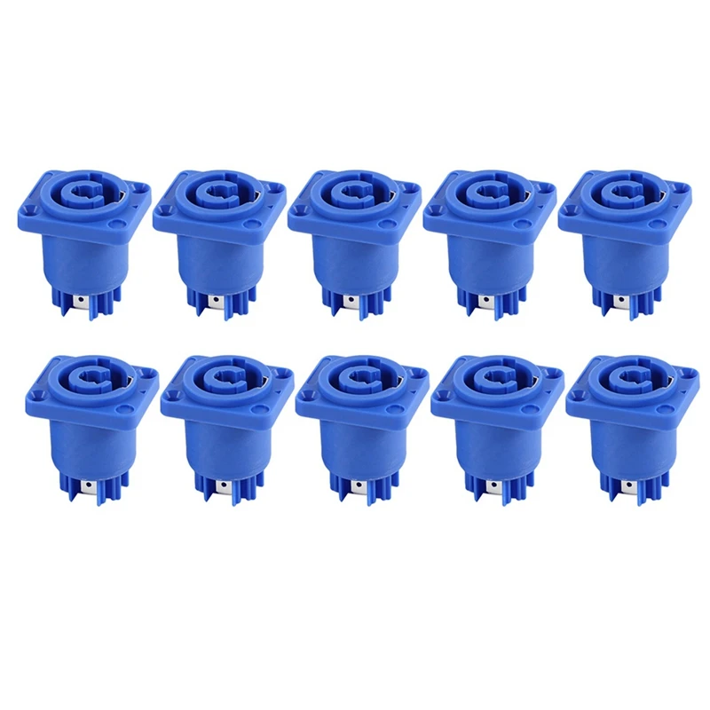 N75R-20PCS Powercon Connector 3 Pins 20A 250V Power Speaker Panel Socket Female For LED Screen Stage Lighting,Blue