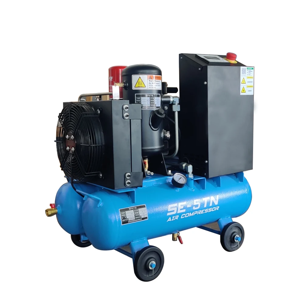 4KW 5HP Silent Mobile Air-Compressor Small Screw Air Compressor for Car Repair,painting,woodworking,tire Inflation