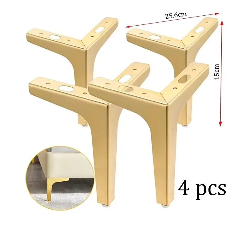 4pcs DIY Replacement Sofa Feet Metal Legs for Furniture Modern Triangle Feet Cabinet Couch Chair Heavy Duty Cabinet Couch Legs