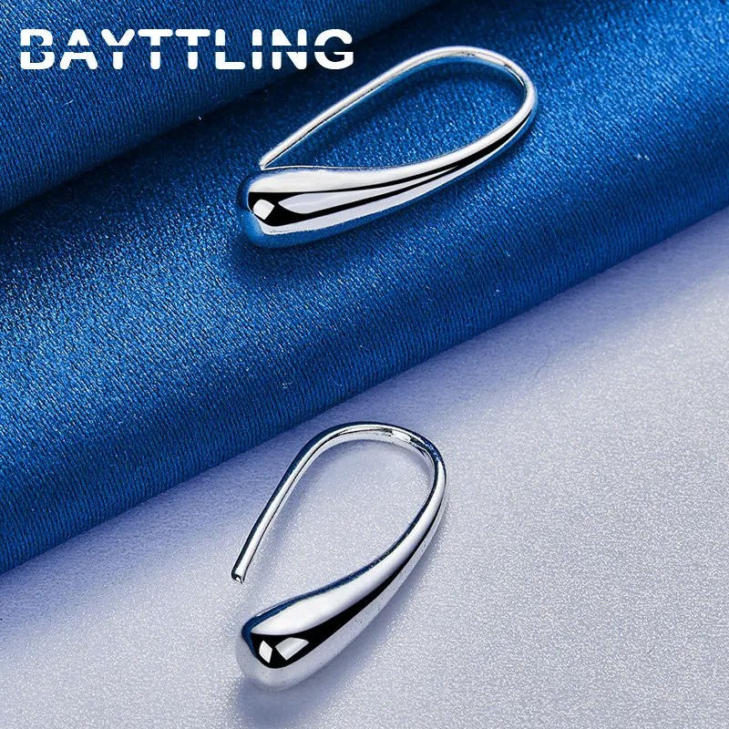 925 Sterling Silver 27MM Water Drop/Tear Drop Earrings For Women Charm Wedding Party Favors Fashion Accessories Jewelry