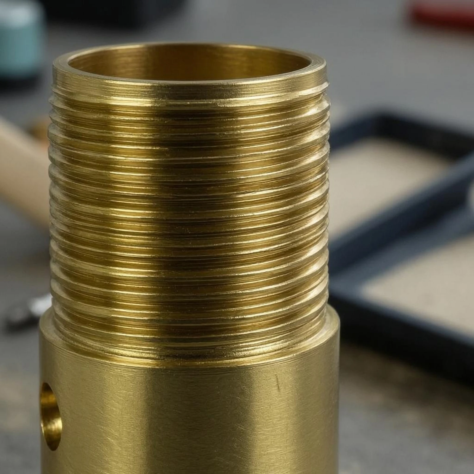 Umbrella Connector Gold-Colored Sunshade Connector Threaded Coupling Cylindrical Outdoor Accessory Smooth Metal Finish