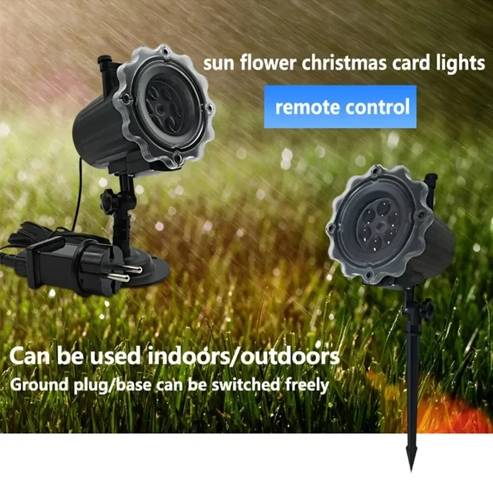 10 Card Christmas Projector Light 8 Patterns Animation Effect Stage Spotlight with Remote Halloween Party Garden Projector Light