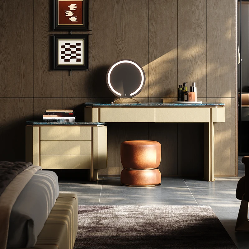 Tocador de lujo para escritorio, tocador para apartamento, dormitorio, Tocador europeo, espejo de lujo, Mueble Tocador, muebles para el hogar