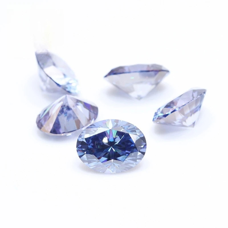 

Wuzhou Moissanite Factory Яйцо-образный швейцарский синий муассанит Камень Высококачественные ювелирные аксессуары Овальный свободный драгоценный камень Оптовая продажа