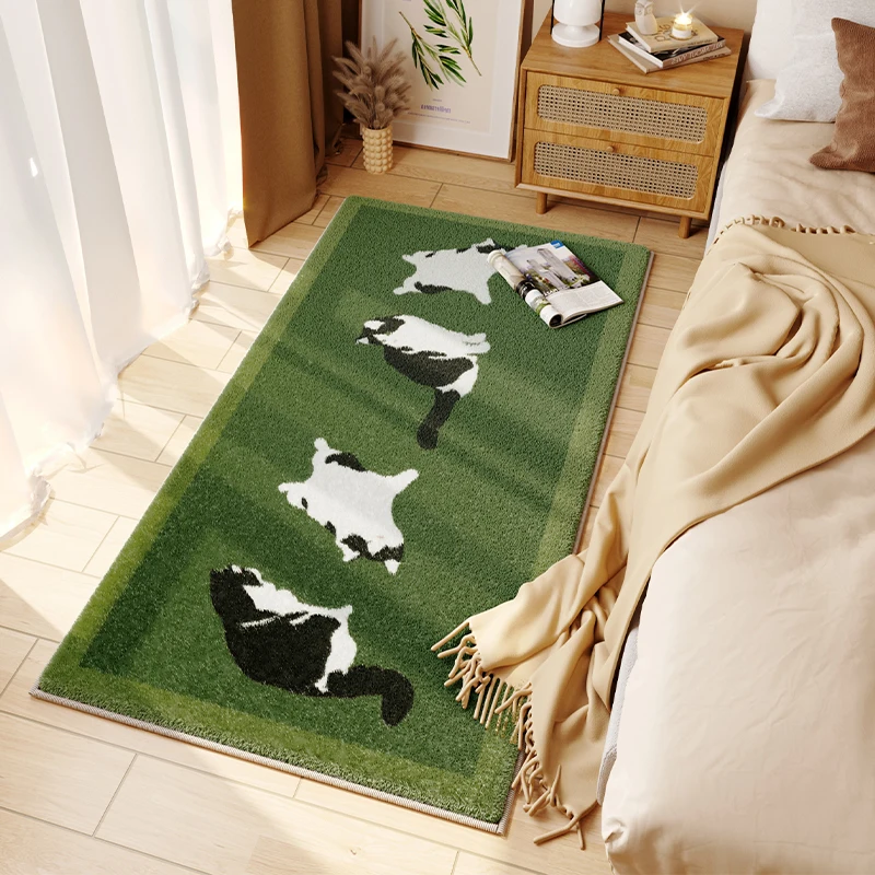 Cute Cartoon Bedside Carpet Soft Comfortable Living Room Carpets Machine Washable Balcony Rug Easy To Fold Coffee Table Rugs 양탄자