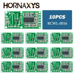 Placa de interruptor de Sensor de Radar de microonda, 10 piezas, RCWL-0516, RCWL 0516, microondas, inducción del cuerpo humano, módulo inteligente de salida de 3,3 V