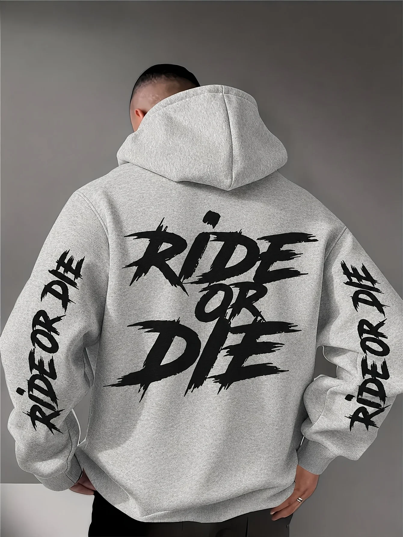 This Is a Stylish Hooded Sweatshirt with a Themed Design for Plus Size Men. It Is a High-quality, Thick,
