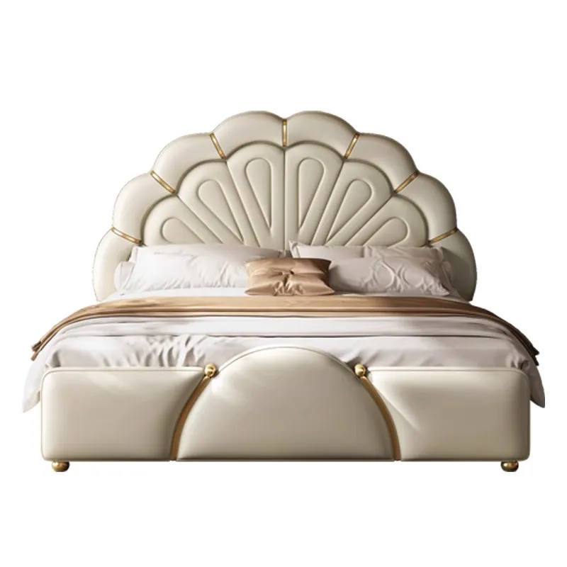 

Bed Leather Sleeping Design Girls Double Bed Luxury Storage Bedroom Furniture